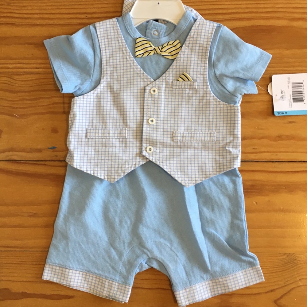 Little me baby boy tuxedo romper